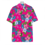 Hot Pink Aloha Hibiscus Pattern Print Hawaiian Shirt