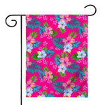 Hot Pink Aloha Hibiscus Pattern Print House Flag