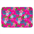 Hot Pink Aloha Hibiscus Pattern Print Indoor Door Mat