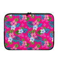 Hot Pink Aloha Hibiscus Pattern Print Laptop Sleeve