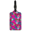 Hot Pink Aloha Hibiscus Pattern Print Luggage Tag