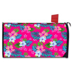 Hot Pink Aloha Hibiscus Pattern Print Mailbox Cover