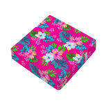 Hot Pink Aloha Hibiscus Pattern Print Outdoor Seat Cushion Cover