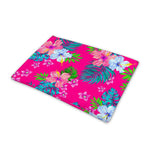 Hot Pink Aloha Hibiscus Pattern Print Pet Cooling Mat Cover