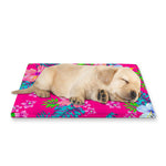 Hot Pink Aloha Hibiscus Pattern Print Pet Cooling Mat Cover