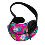 Hot Pink Aloha Hibiscus Pattern Print Pet Sling Carrier