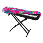 Hot Pink Aloha Hibiscus Pattern Print Piano Keyboard Cover