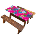 Hot Pink Aloha Hibiscus Pattern Print Picnic Table Cover