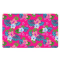 Hot Pink Aloha Hibiscus Pattern Print Polyester Doormat