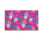 Hot Pink Aloha Hibiscus Pattern Print Polyester Flag