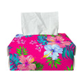 Hot Pink Aloha Hibiscus Pattern Print Rectangle Tissue Box Cover