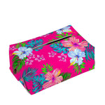 Hot Pink Aloha Hibiscus Pattern Print Rectangle Tissue Box Cover