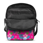 Hot Pink Aloha Hibiscus Pattern Print Rectangular Crossbody Bag