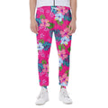 Hot Pink Aloha Hibiscus Pattern Print Joggers