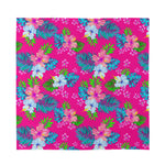 Hot Pink Aloha Hibiscus Pattern Print Silk Bandana