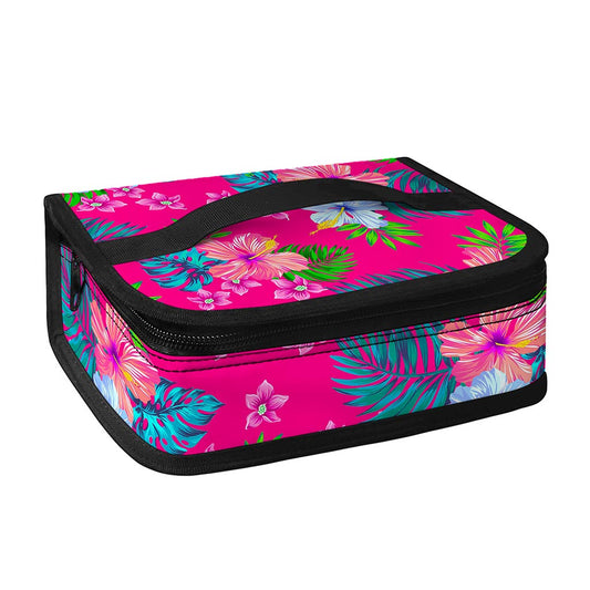Hot Pink Aloha Hibiscus Pattern Print Small Lunch Bag