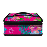 Hot Pink Aloha Hibiscus Pattern Print Small Lunch Bag