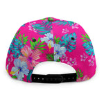 Hot Pink Aloha Hibiscus Pattern Print Snapback Cap