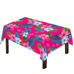 Hot Pink Aloha Hibiscus Pattern Print Tablecloth