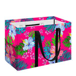 Hot Pink Aloha Hibiscus Pattern Print Utility Tote Bag