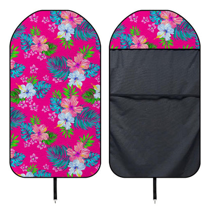 Hot Pink Aloha Hibiscus Pattern Print Waterproof Car Seat Cover