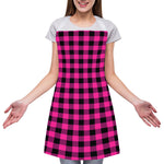 Hot Pink And Black Buffalo Check Print Adjustable Apron