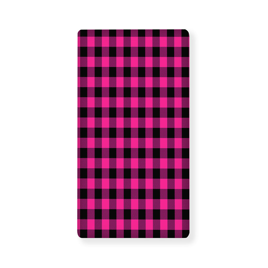 Hot Pink And Black Buffalo Check Print Baby Crib Sheet