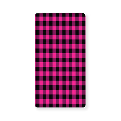 Hot Pink And Black Buffalo Check Print Baby Crib Sheet