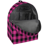 Hot Pink And Black Buffalo Check Print Backpack