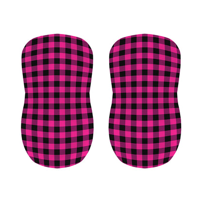Hot Pink And Black Buffalo Check Print Bar Stool Covers