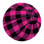 Hot Pink And Black Buffalo Check Print Basketball
