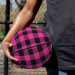 Hot Pink And Black Buffalo Check Print Basketball