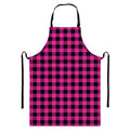 Hot Pink And Black Buffalo Check Print Bib Apron With Pocket