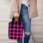 Hot Pink And Black Buffalo Check Print Bible Tote Bag