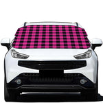 Hot Pink And Black Buffalo Check Print Car Windshield Snow Cover