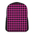 Hot Pink And Black Buffalo Check Print Casual Backpack