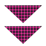 Hot Pink And Black Buffalo Check Print Dog Bandana
