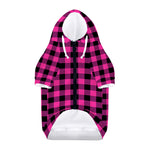 Hot Pink And Black Buffalo Check Print Dog Zip Up Hoodie