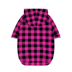 Hot Pink And Black Buffalo Check Print Dog Zip Up Hoodie