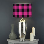 Hot Pink And Black Buffalo Check Print Drum Lamp Shade