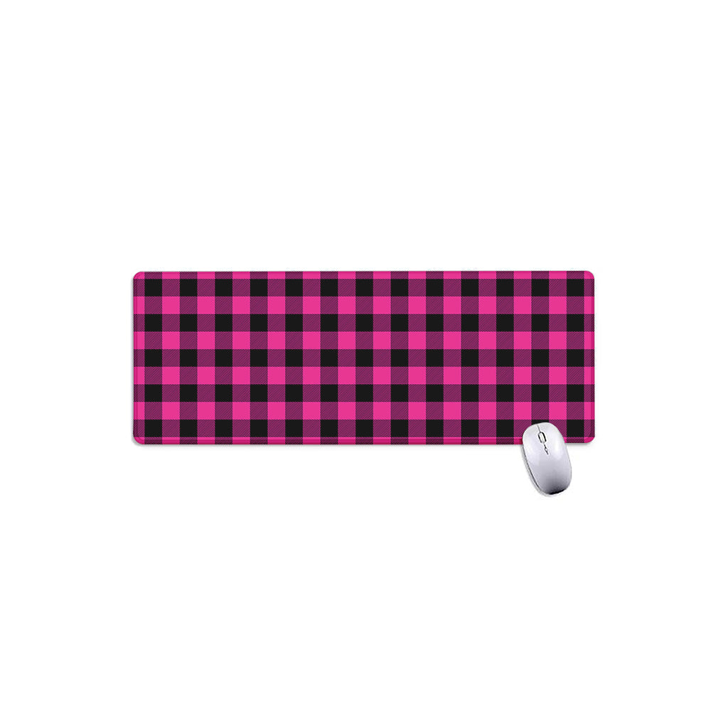 Hot Pink And Black Buffalo Check Print Extended Mouse Pad