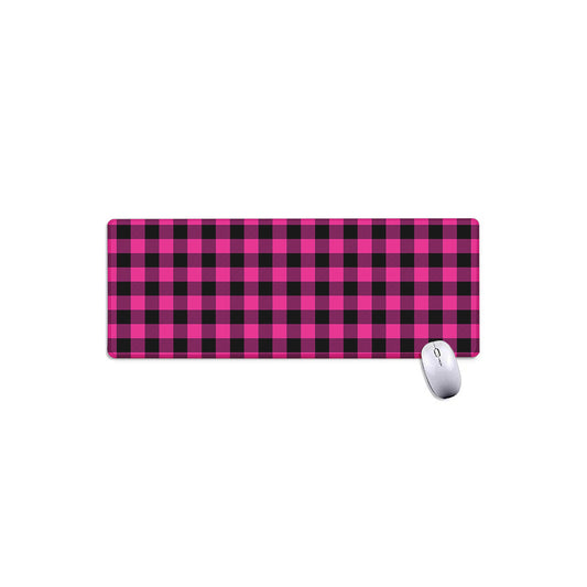 Hot Pink And Black Buffalo Check Print Extended Mouse Pad