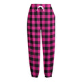 Hot Pink And Black Buffalo Check Print Fleece Lined Knit Pants