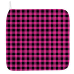 Hot Pink And Black Buffalo Check Print Hand Towel