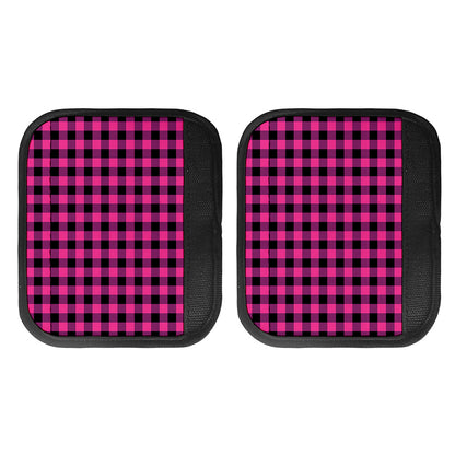 Hot Pink And Black Buffalo Check Print Handle Covers