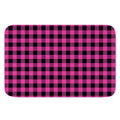 Hot Pink And Black Buffalo Check Print Indoor Door Mat