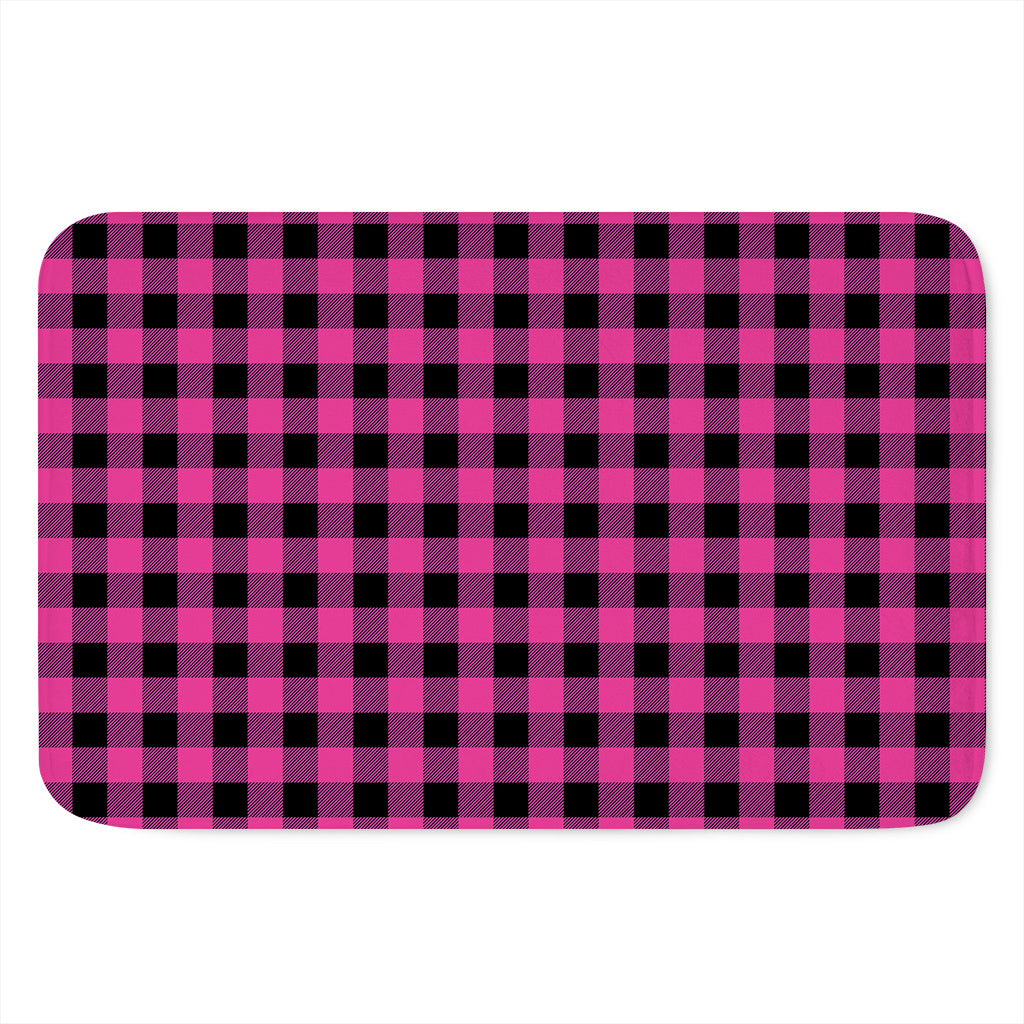 Hot Pink And Black Buffalo Check Print Indoor Door Mat