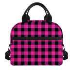 Hot Pink And Black Buffalo Check Print Insulated Lunch Bag