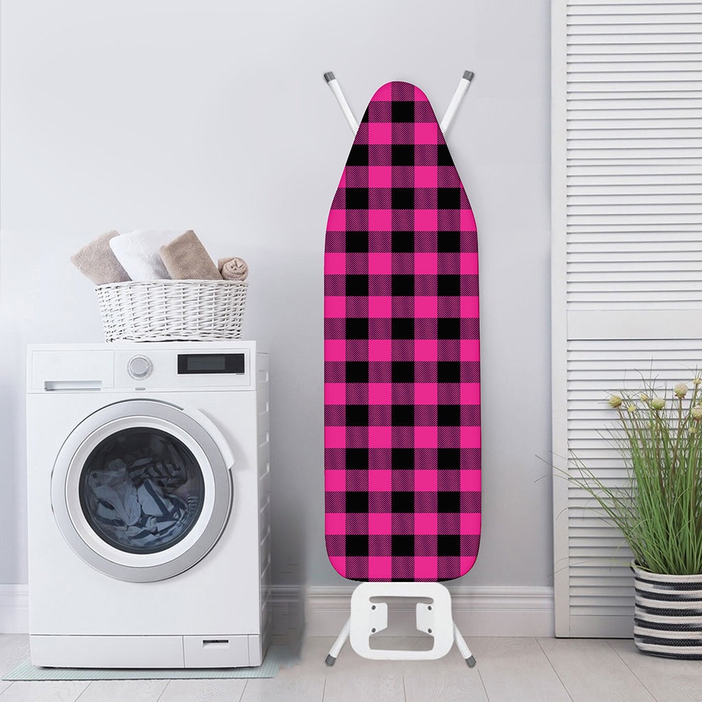 Hot Pink And Black Buffalo Check Print Ironing Board Cover