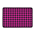 Hot Pink And Black Buffalo Check Print Kitchen Mat